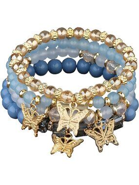 Bohemian Multilayer Colorful Stretch Beads Bracelets Butterfly Bracelet